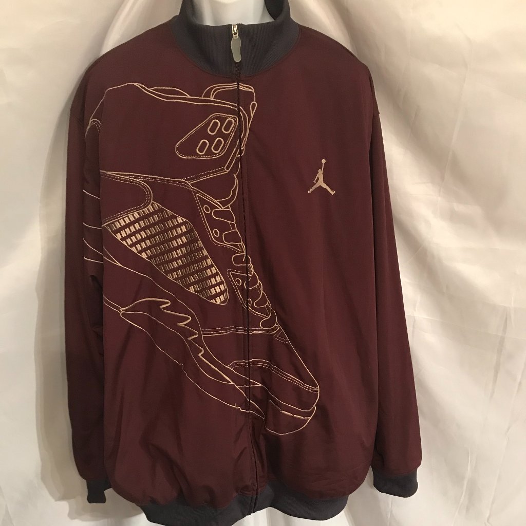 Jordan Large Brown Sneaker Emblem Athletic Sport Jacket